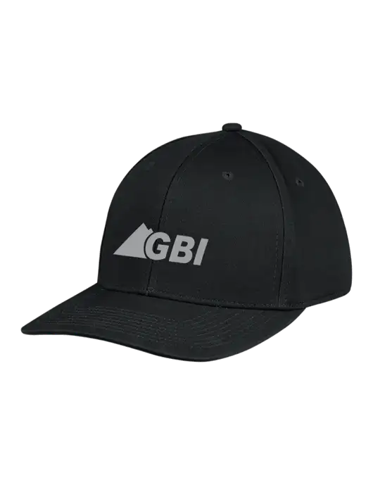 Premium Modern Structured Twill Black Snapback Cap w/Great Basin Industrial Logo