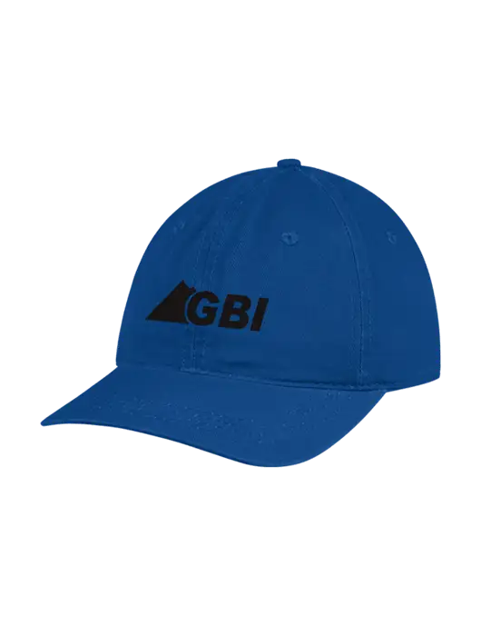Garment Washed Unstructured Twill Royal Cap w/Great Basin Industrial Logo