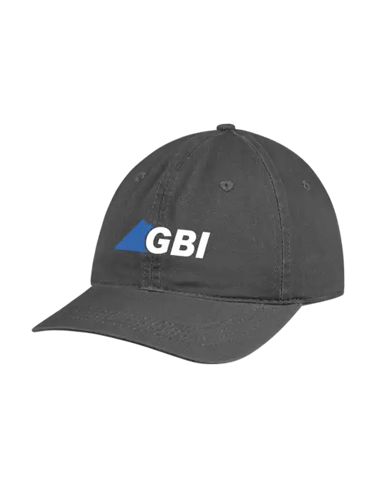 Garment Washed Unstructured Twill Charcoal Cap w/Great Basin Industrial Logo