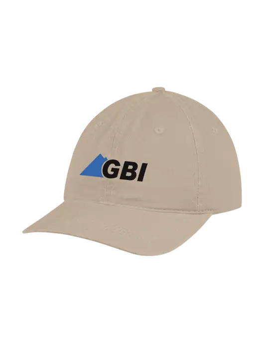 Garment Washed Unstructured Twill Tan Cap w/Great Basin Industrial Logo
