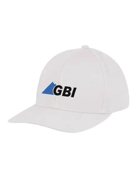 Premium Modern Structured Twill White Snapback Cap w/Great Basin Industrial Logo
