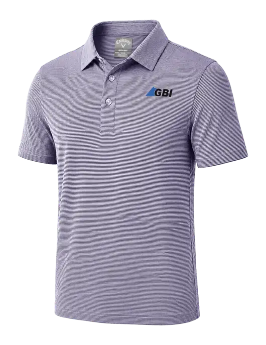 Callaway Navy Fine Line Stripe Polo w/Great Basin Industrial Logo