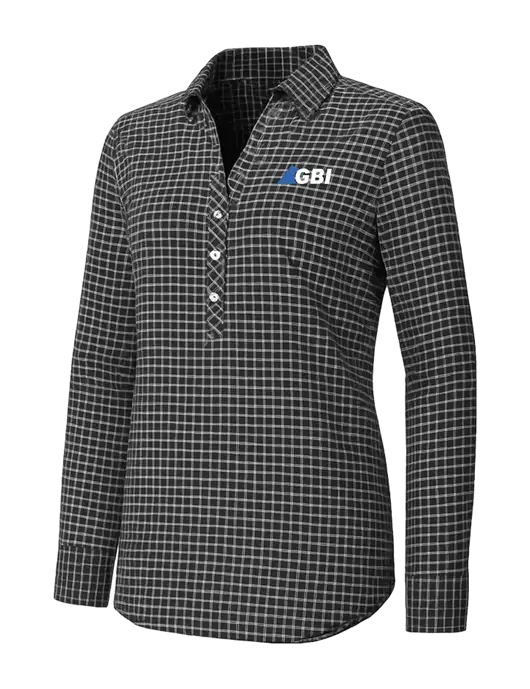 Womens Dark Grey/White City Stretch Shirt w/Great Basin Industrial Logo