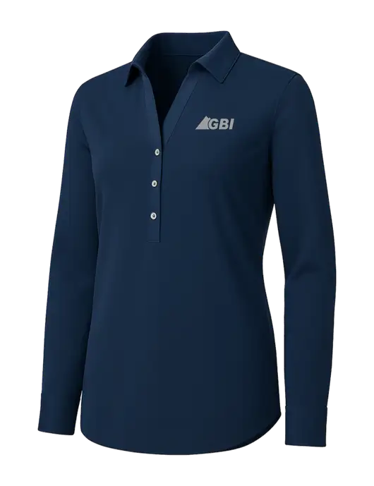 Womens Navy City Stretch Shirt w/Great Basin Industrial Logo