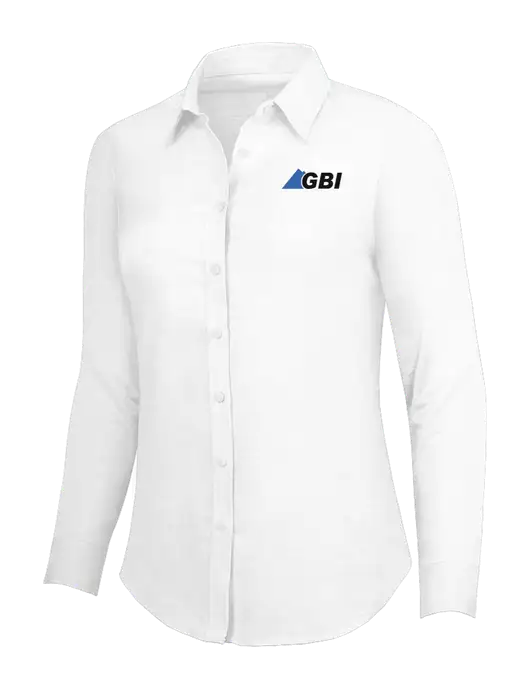 White Womens SuperPro Oxford Shirt w/Great Basin Industrial Logo
