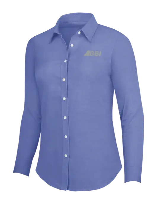 Navy Womens SuperPro Oxford Shirt w/Great Basin Industrial Logo