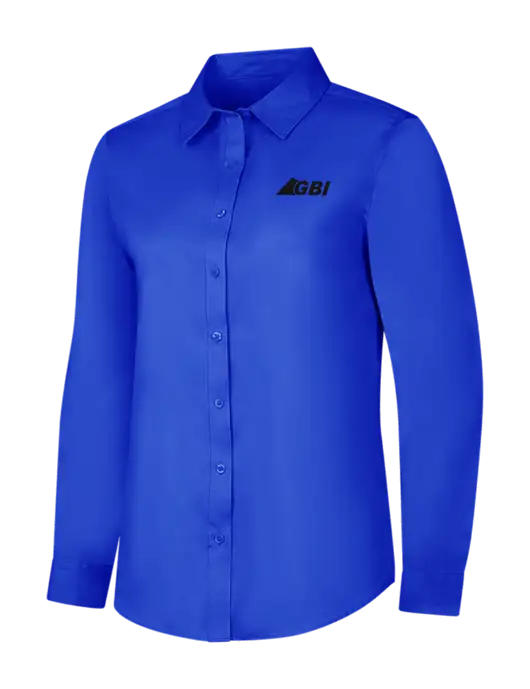 Womens Long Sleeve Dark Royal Superpro React Twill Shirt w/Great Basin Industrial Logo
