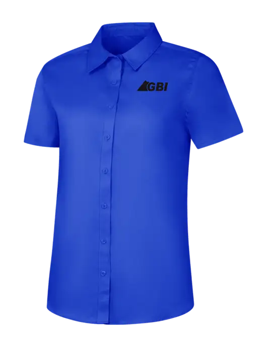 Womens Short Sleeve Dark Royal Superpro React Twill Shirt w/Great Basin Industrial Logo