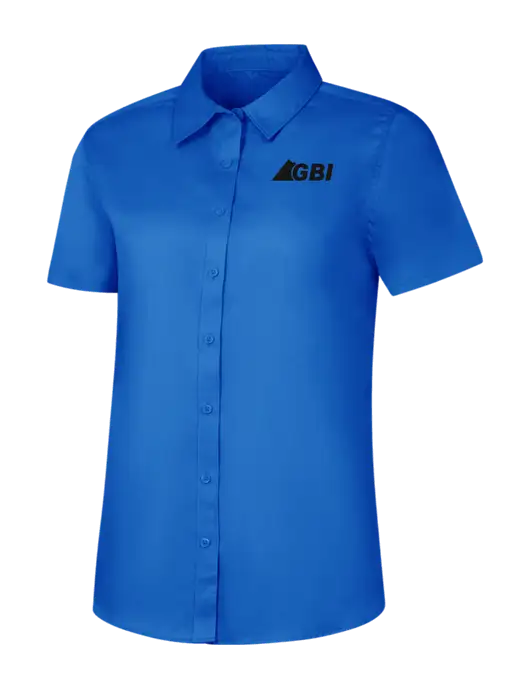 Womens Short Sleeve Royal Blue Superpro React Twill Shirt w/Great Basin Industrial Logo
