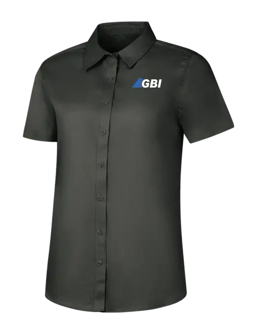 Womens Dark Grey Short Sleeve Superpro React Twill Shirt w/Great Basin Industrial Logo