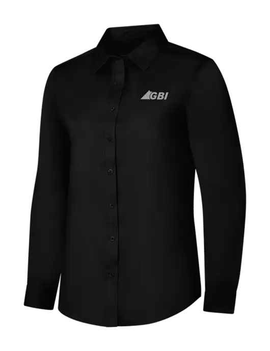 Womens Black Long Sleeve Superpro React Twill Shirt w/Great Basin Industrial Logo