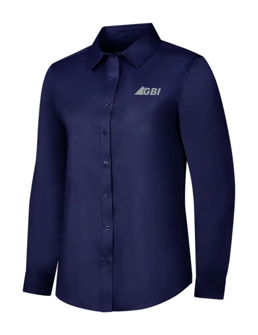 Navy Womens Long Sleeve Superpro React Twill Shirt w/Great Basin Industrial Logo
