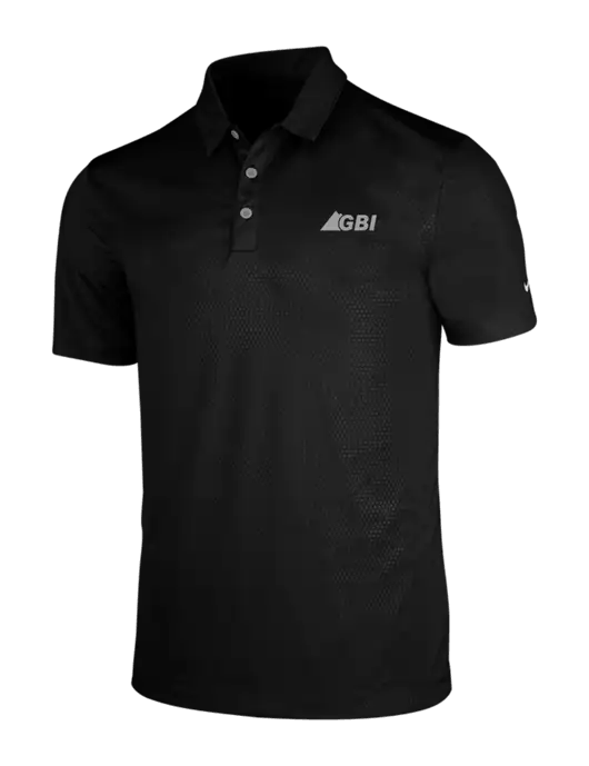 NIKE Black Dri-Fit Embossed Tri-Blade Polo w/Great Basin Industrial Logo