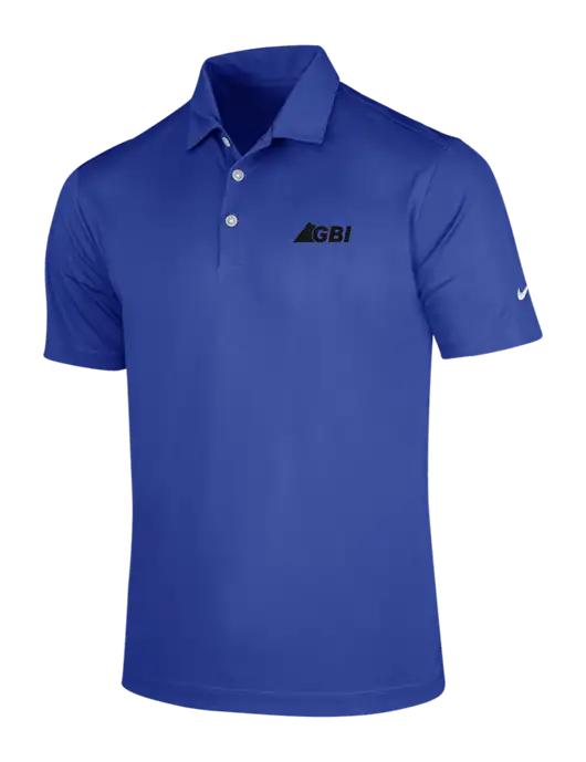 NIKE Dark Royal Dri-Fit Vertical Mesh Polo w/Great Basin Industrial Logo
