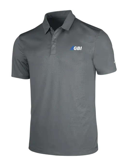 NIKE Medium Grey Dri-Fit Embossed Tri-Blade Polo w/Great Basin Industrial Logo