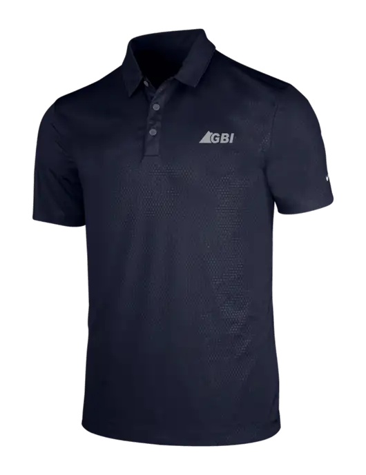 NIKE Dark Navy Dri-Fit Embossed Tri-Blade Polo w/Great Basin Industrial Logo