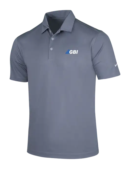 NIKE Medium Grey Dri-Fit Vertical Mesh Polo w/Great Basin Industrial Logo