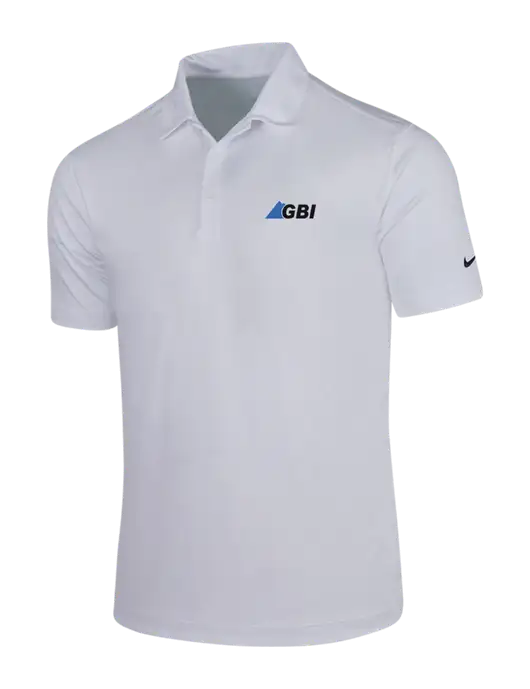 NIKE White Dri-Fit Vertical Mesh Polo w/Great Basin Industrial Logo