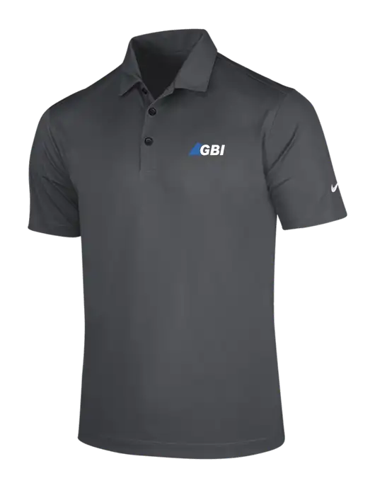 NIKE Dark Grey Dri-Fit Vertical Mesh Polo w/Great Basin Industrial Logo