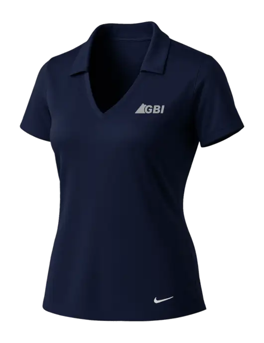 NIKE Dark Navy Womens Dri-Fit Vertical Mesh Polo w/Great Basin Industrial Logo