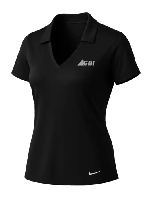 NIKE Black Womens Dri-Fit Vertical Mesh Polo w/Great Basin Industrial Logo