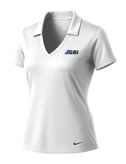 NIKE White Womens Dri-Fit Vertical Mesh Polo w/Great Basin Industrial Logo