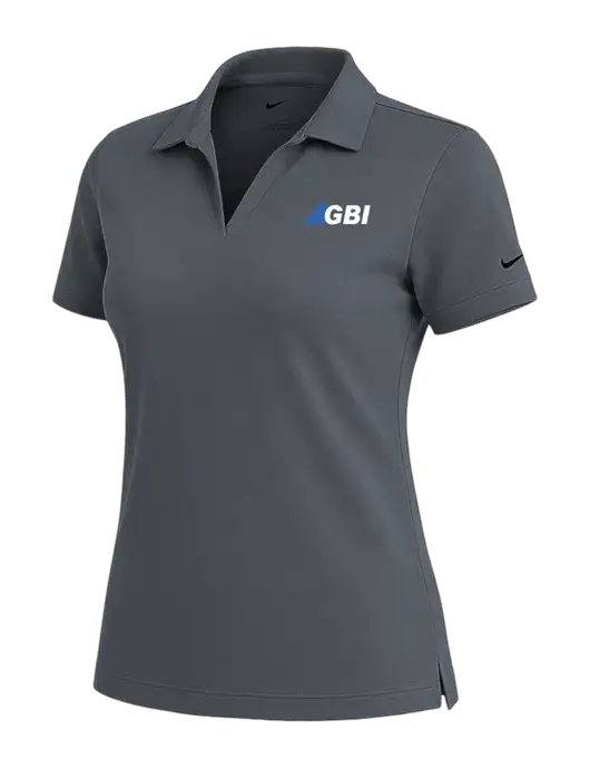 NIKE Dark Grey Womens Dri-Fit Micro Pique Polo w/Great Basin Industrial Logo