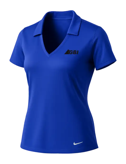 NIKE Dark Royal Womens Dri-Fit Vertical Mesh Polo w/Great Basin Industrial Logo