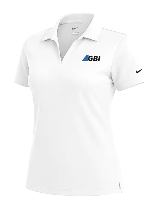 NIKE White Womens Dri-Fit Micro Pique Polo w/Great Basin Industrial Logo