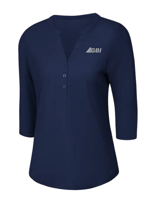 OGIO Navy Jewel Henley w/Great Basin Industrial Logo