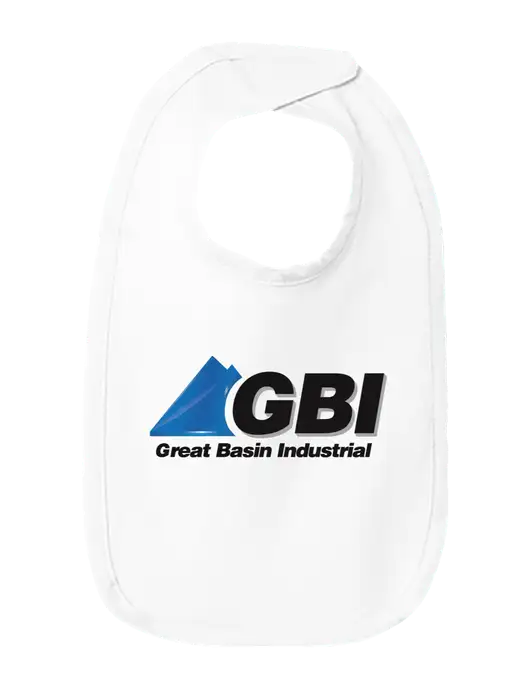 Rabbit Skins White Infant Premium Jersey Bib w/Great Basin Industrial Logo