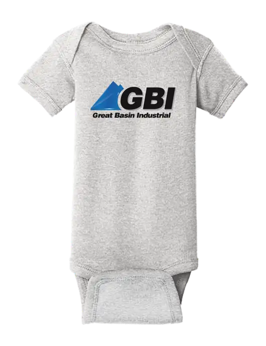 Rabbit Skins Light Grey Heather Infant Short Sleeve Baby Rib Bodysuit w/Great Basin Industrial Logo