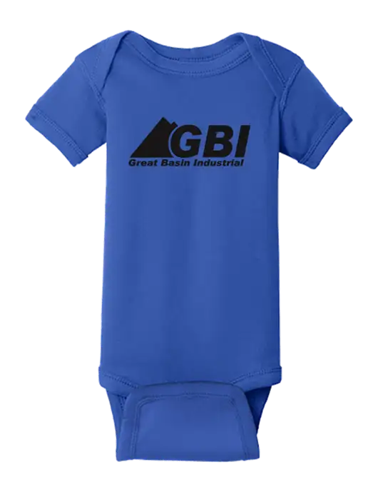 Rabbit Skins Royal Infant Short Sleeve Baby Rib Bodysuit w/Great Basin Industrial Logo