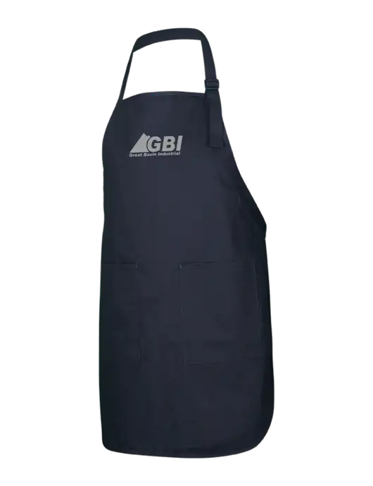 Full-Length Black Apron With Pockets w/Great Basin Industrial Logo
