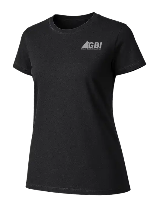 Womens Ring Spun Jet Black 4.5 oz T-Shirt w/Great Basin Industrial Logo
