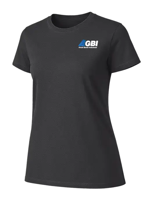 Womens Ring Spun Charcoal 4.5 oz T-Shirt w/Great Basin Industrial Logo