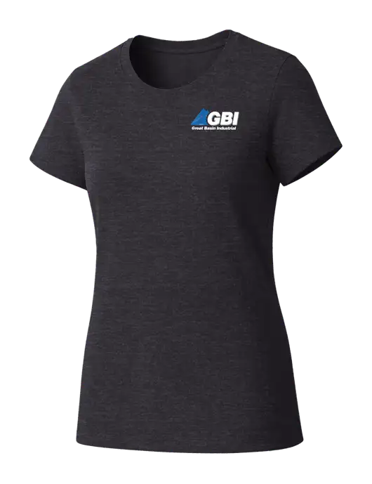 Womens Seriously Soft Heathered Charcoal T-Shirt w/Great Basin Industrial Logo