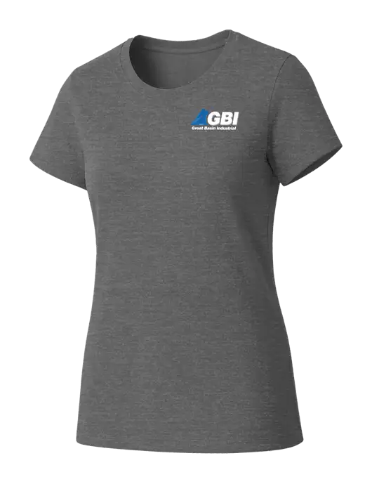 Womens Seriously Soft Grey Frost T-Shirt w/Great Basin Industrial Logo