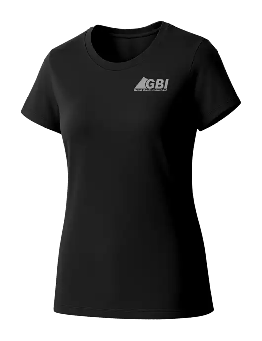 Womens Seriously Soft Black T-Shirt w/Great Basin Industrial Logo