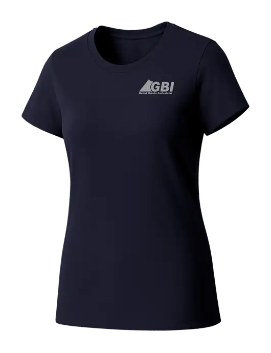 Womens Seriously Soft New Navy T-Shirt w/Great Basin Industrial Logo