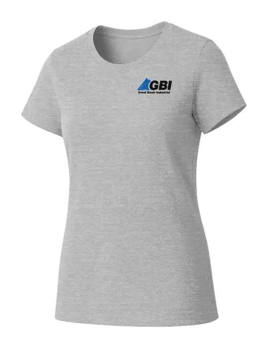 Womens Seriously Soft Light Heathered Grey T-Shirt w/Great Basin Industrial Logo