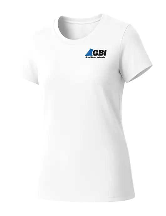 Womens Seriously Soft White T-Shirt w/Great Basin Industrial Logo