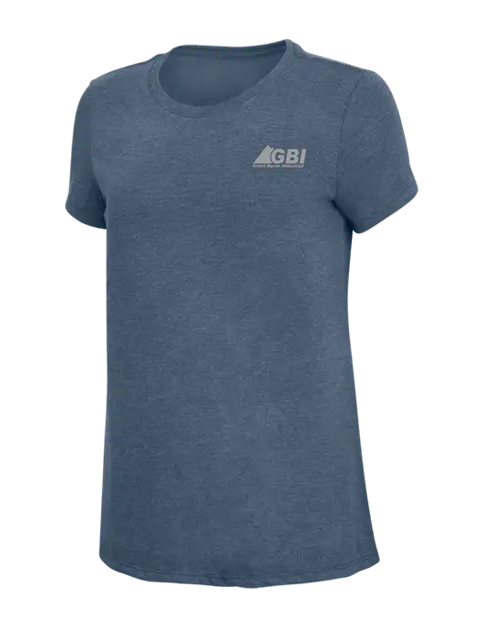 Womens Simply Soft Navy Frost 4.5oz  Poly/Combed Ring Spun Cotton T-Shirt w/Great Basin Industrial Logo