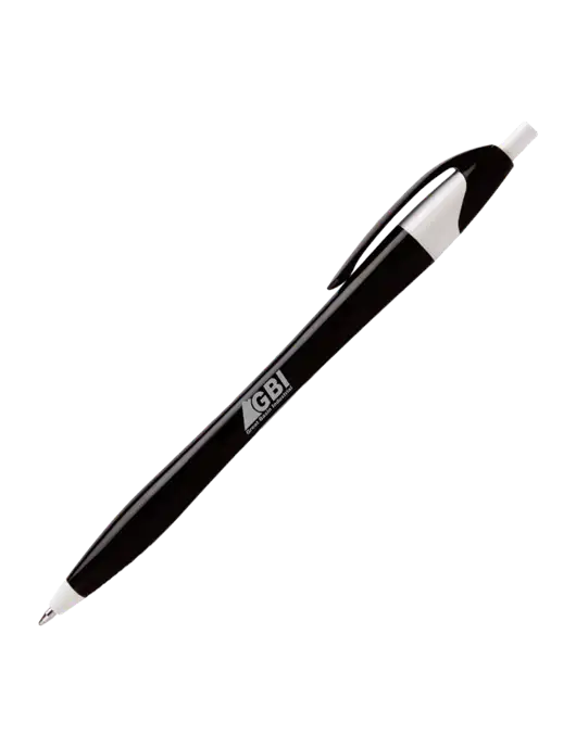 Novella Black/White Executive Pen - Blue Ink w/Great Basin Industrial Logo