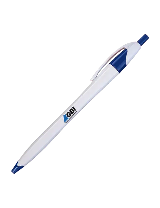 Novella White/Royal Classic Pen - Blue Ink w/Great Basin Industrial Logo
