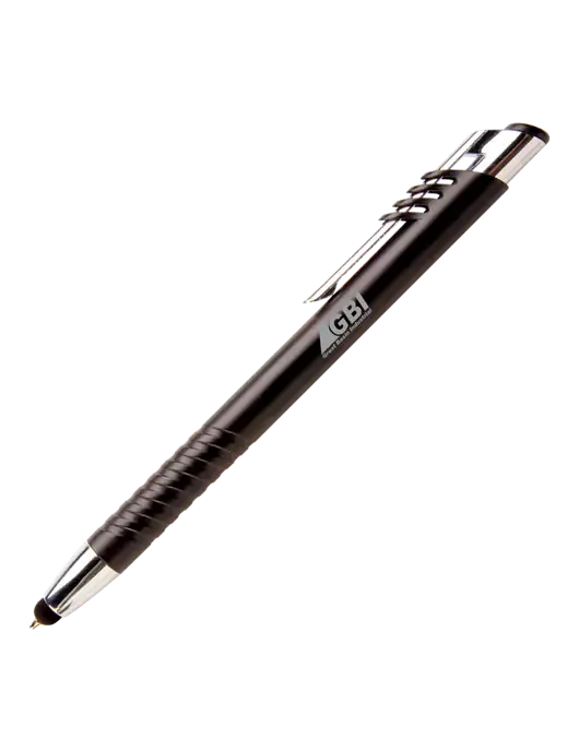 Schirhart Black Stylus Pen - Blue Ink w/Great Basin Industrial Logo