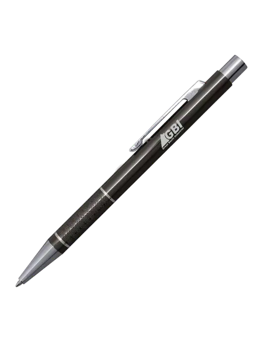 St George Gunmetal Pen - Blue Ink w/Great Basin Industrial Logo