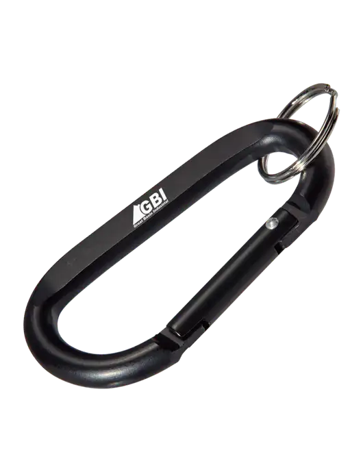 Black Carabiner & Key Ring w/Great Basin Industrial Logo