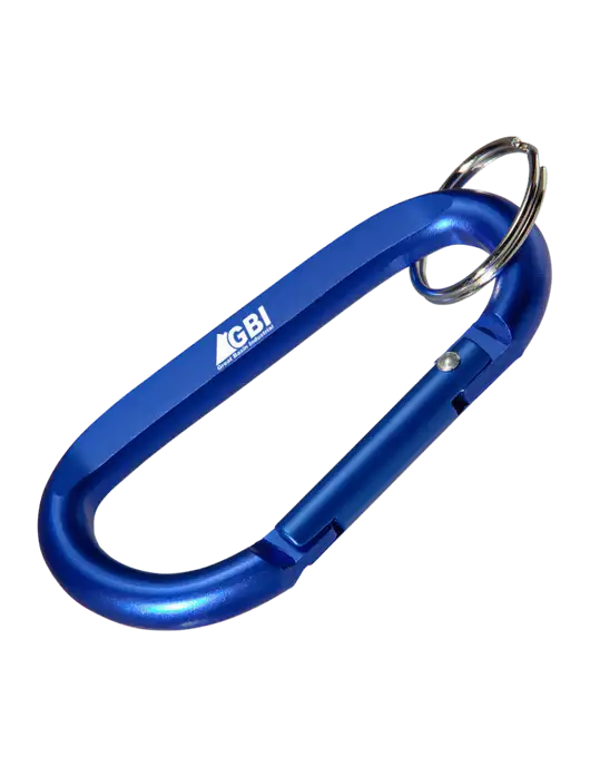 Blue Carabiner & Key Ring w/Great Basin Industrial Logo