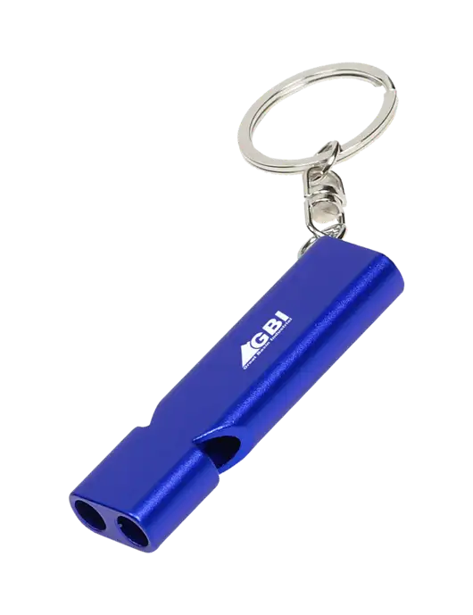 Quick Alert Blue Safety Whistle w/Great Basin Industrial Logo